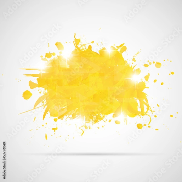 Obraz Abstract background with yellow paint splashes. 