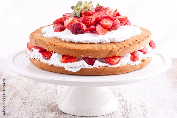Obraz strawberry cream cake