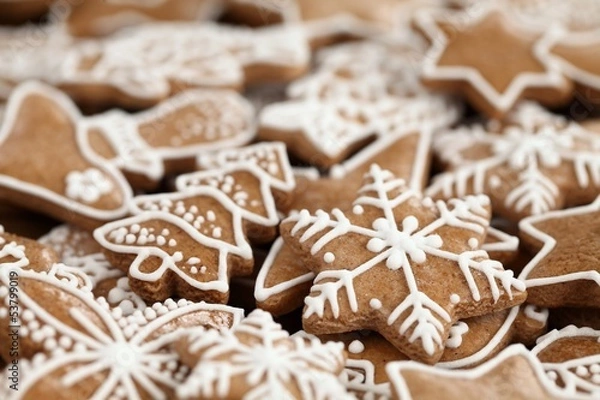 Obraz Close-up of Christmas gingerbread cookies