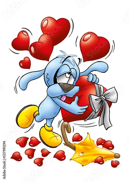 Obraz Chien cartoon amour