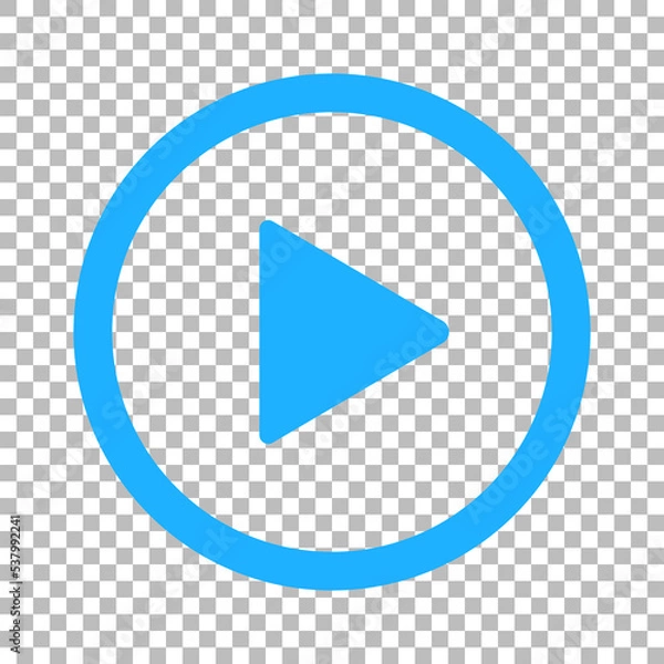 Fototapeta Blue video play button icon isolated on transparent background. vector illustration design. easy to edit