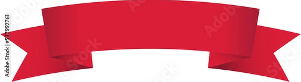Fototapeta red ribbon semicircular curved down