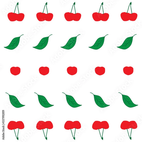 Fototapeta Ripe cherry berries pattern for printing