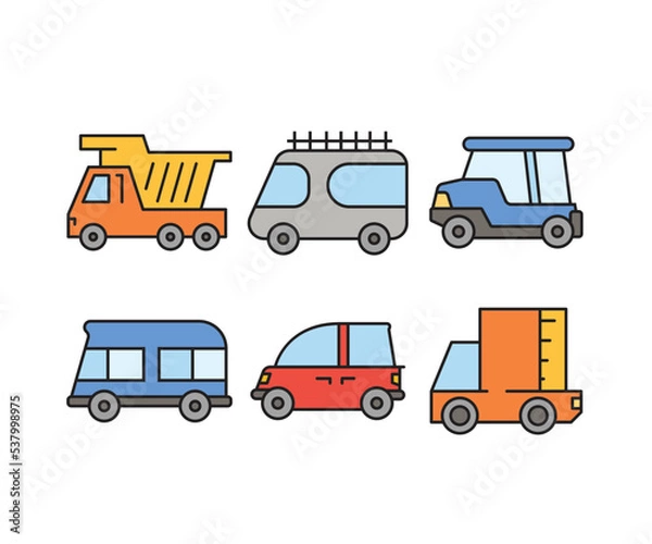 Fototapeta car and transportation icons set vector illustration