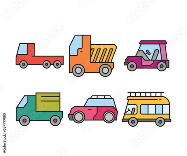Fototapeta car and transportation icons set vector illustration