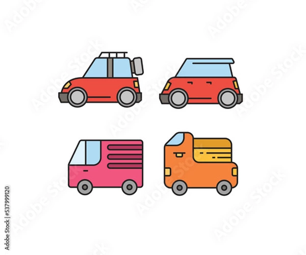 Fototapeta car and transportation icons set vector illustration