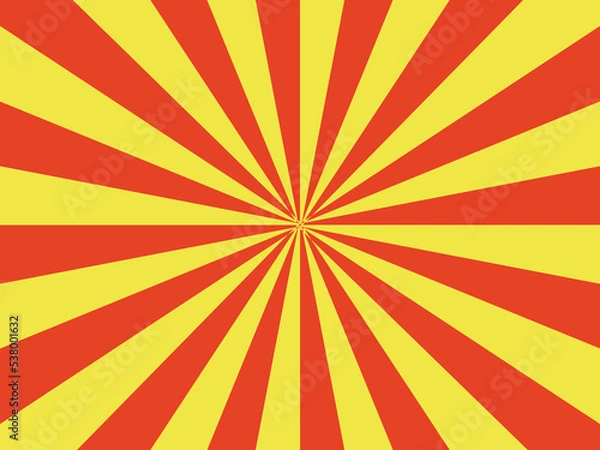 Fototapeta 赤と黄色の放射線状幾何学模様