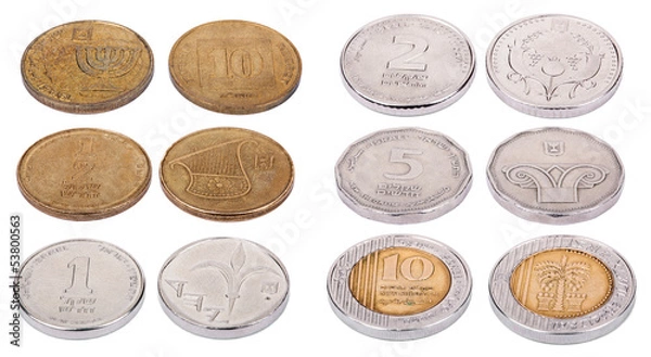 Obraz Israeli Coins - High Angle