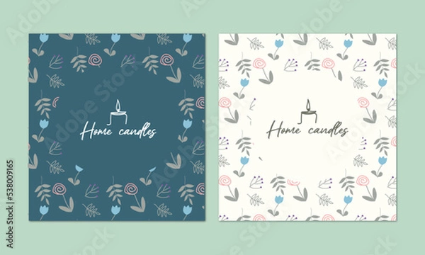 Fototapeta Floral pattern. Candle logo