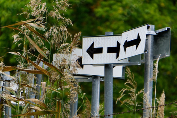 Obraz Several arrow signs with reed straws