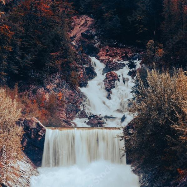 Obraz Slovenian waterfall in fall