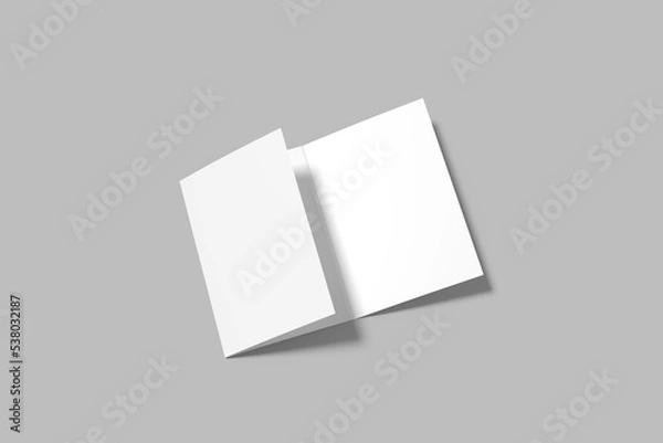 Fototapeta A5 Trifold Brochure Blank Mockup