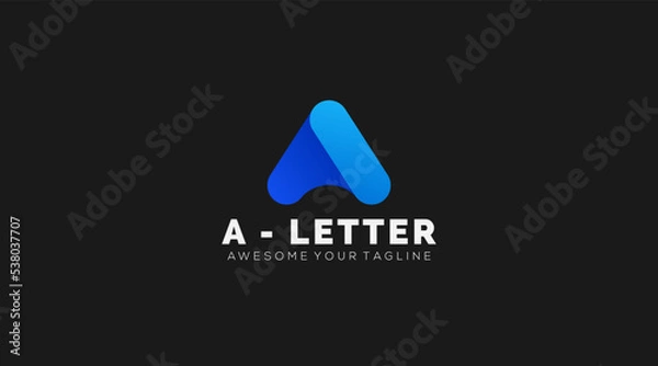 Obraz Blue Gradient Modern Letter A logo Design Vector