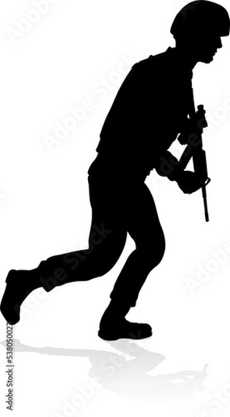 Fototapeta Soldier Military Detailed Silhouette