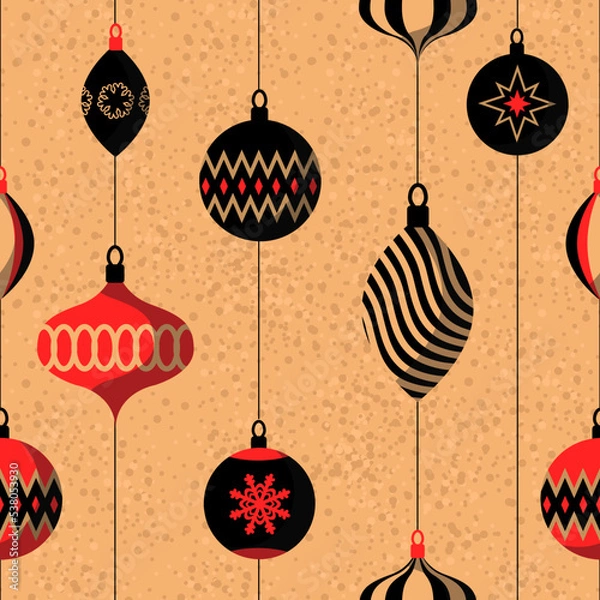 Obraz pattern with Christmas tree toys
