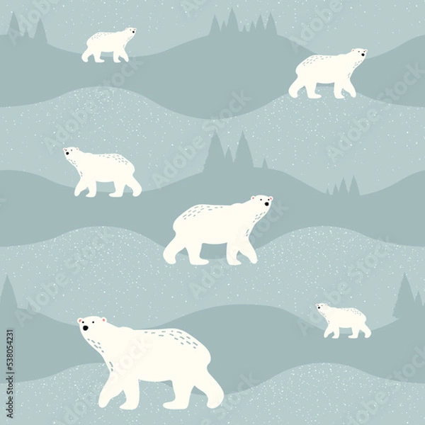 Obraz the pattern with the polar bear