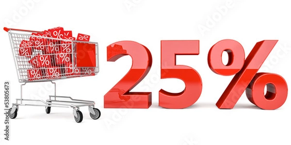 Fototapeta 25% Einkaufswagen