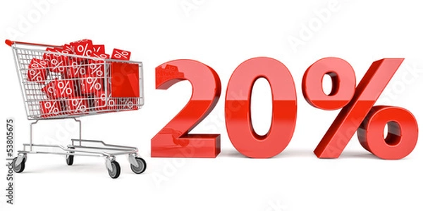 Fototapeta 20% Einkaufswagen