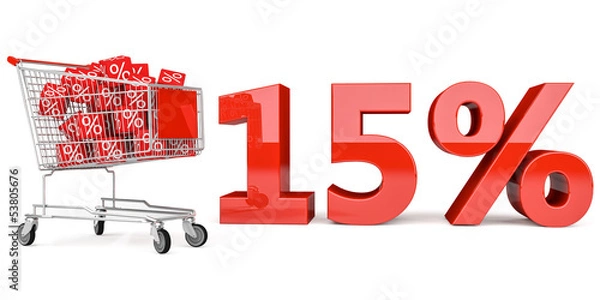 Fototapeta 15% Einkaufswagen