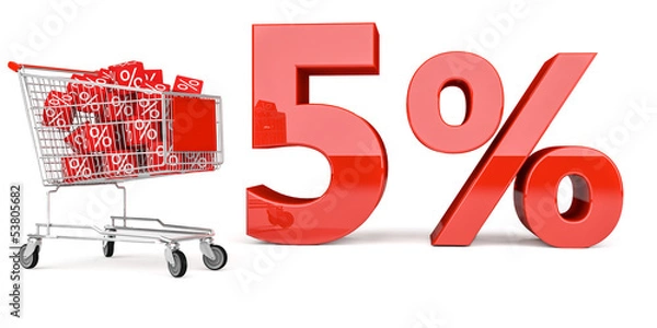 Obraz 5% Einkaufswagen