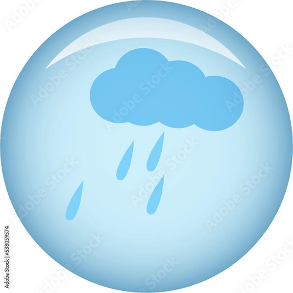 Obraz weather icon button, rainy