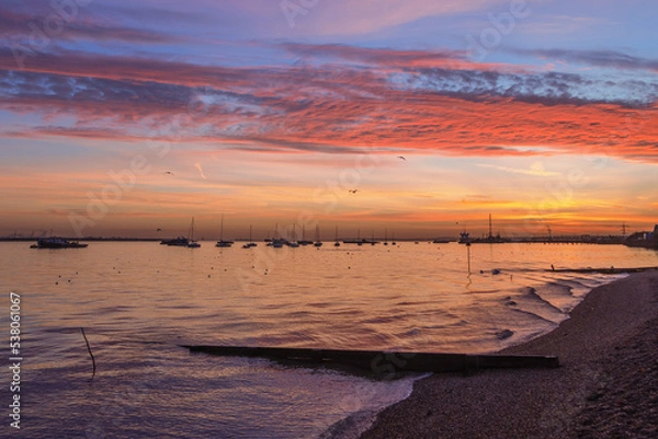 Obraz Sunrise over the Thames at Gravesend