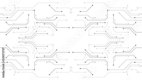 Fototapeta Gray and white technology background image Line design for communication connections in digital systems Hi-tech technology pattern