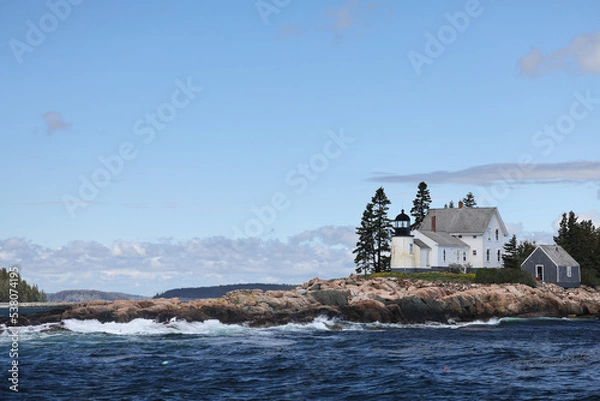 Fototapeta Winter Harbor Lighthouse in Maine
