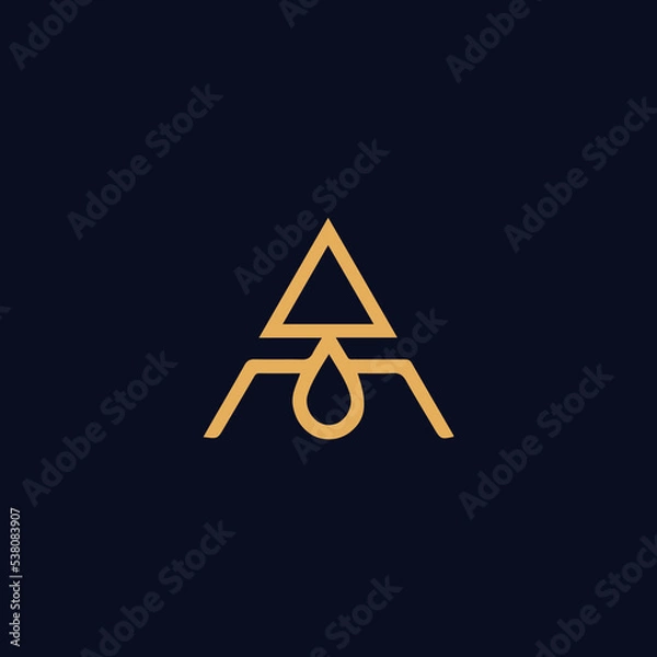 Fototapeta letter a and oil shaped line design