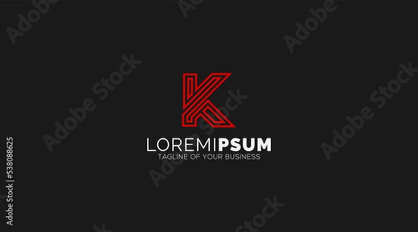 Fototapeta Letter K logo icon design template elements
