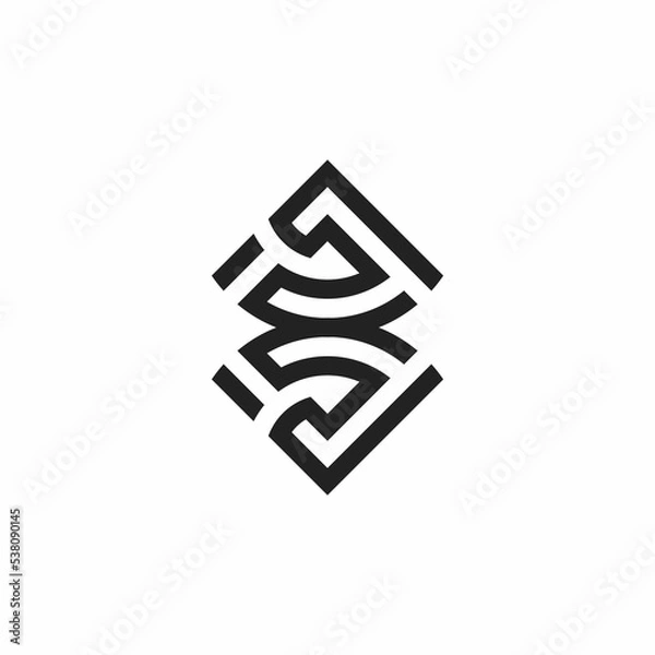 Obraz simple B and K initials logo