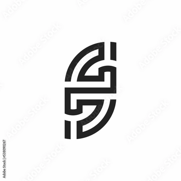 Obraz simple B and K initials logo