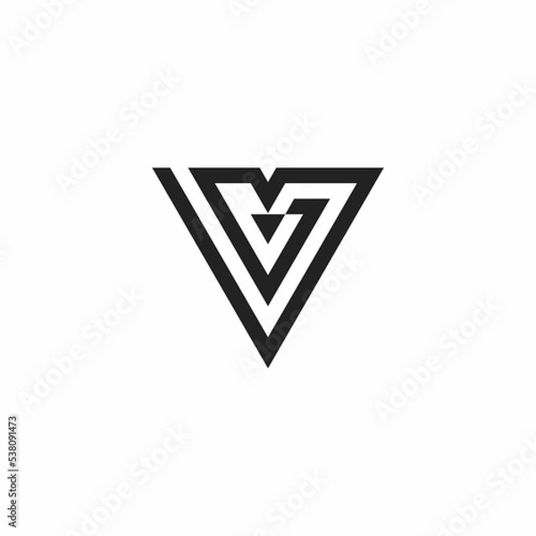 Obraz simple B and K initials logo