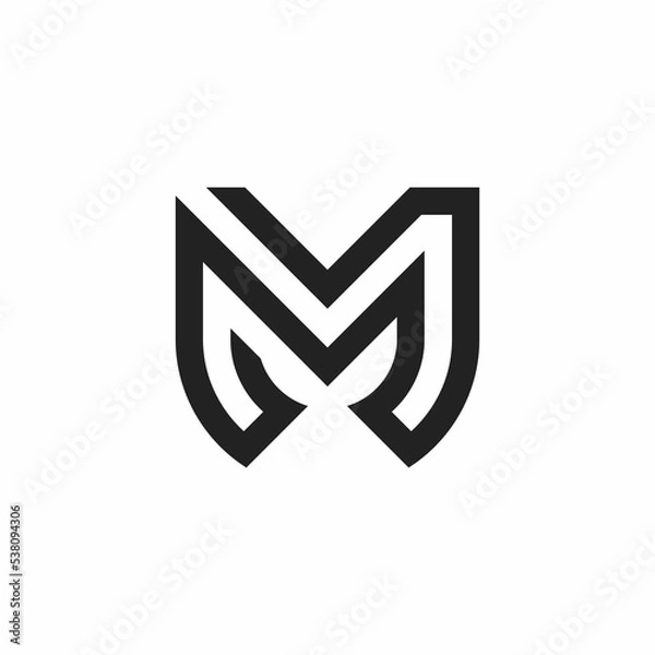 Obraz simple B and K initials logo