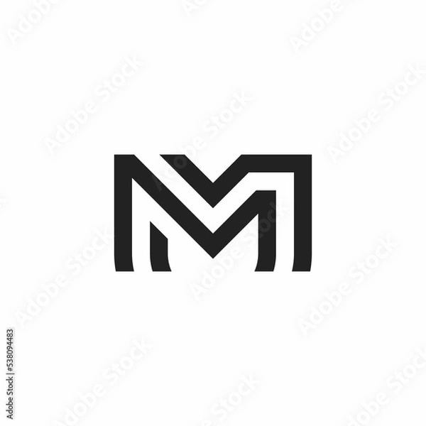 Obraz simple B and K initials logo