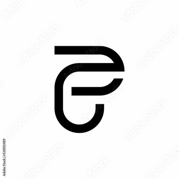 Fototapeta simple P and e initials logo