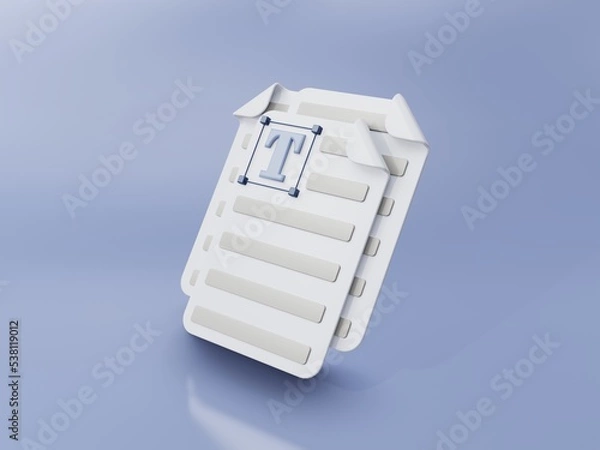 Obraz 3D ILLUSTRATION DOCUMENT , PERFECT FOR ILLUSTRATION OR ICON WITH GREY AND WHITE COLOR