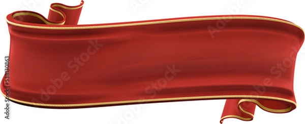 Obraz 3D rendering red ribbon for composition
