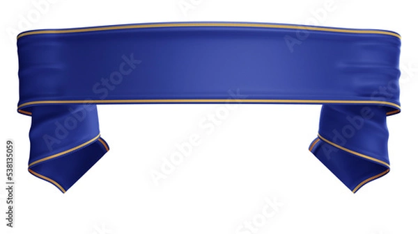 Obraz 3d blue ribbon for composition