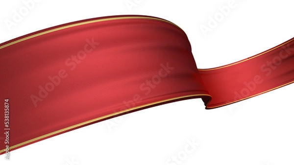 Obraz 3d rendering red ribbon for composition