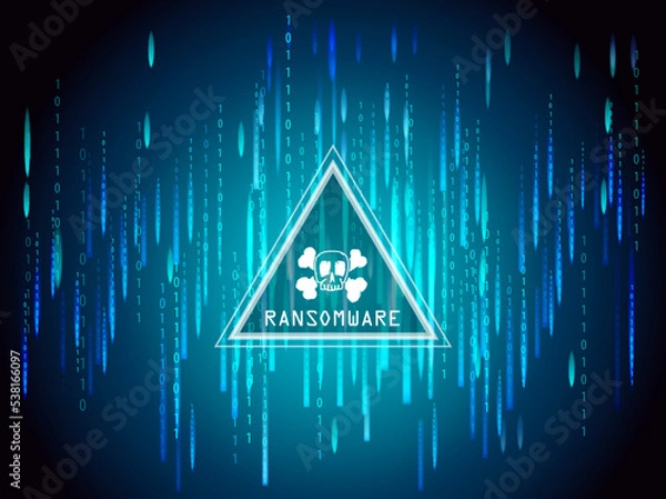 Obraz ransomware turquoise blue background