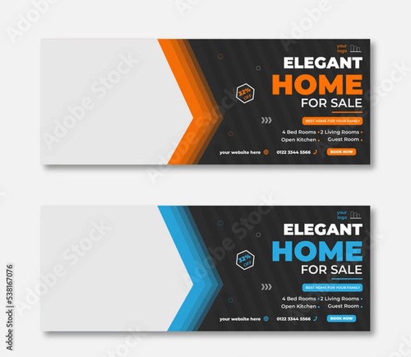 Obraz Elegant home Facebook Cover Design Template