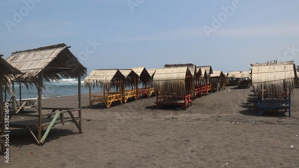 Obraz beach huts on the shore