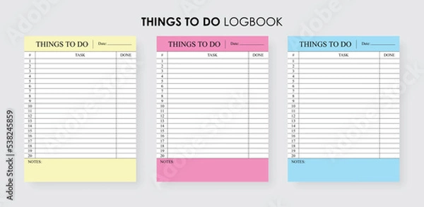Fototapeta Things To Do Logbook, Minimal To Do List Printable, Productivity Planner