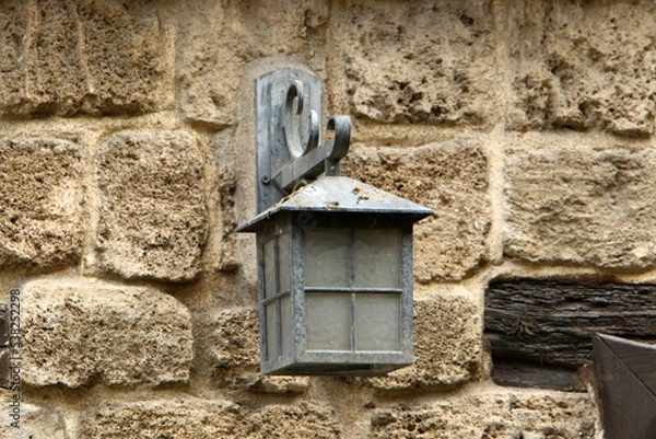 Fototapeta Lantern to illuminate the city street at night.