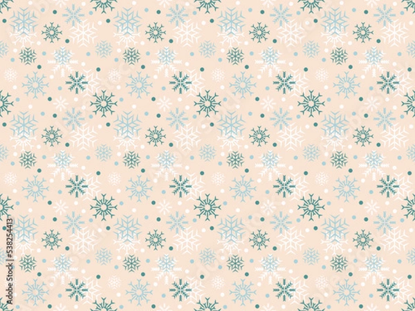 Fototapeta wallpaper seamless winter cartoon merry christmas new year pattern snowflake background abstract art