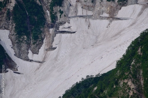 Obraz 雪渓クレバス遠景