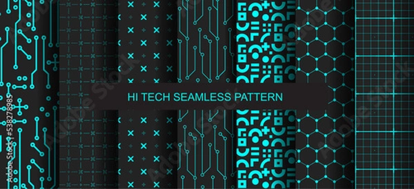 Fototapeta hi tech seamless pattern 