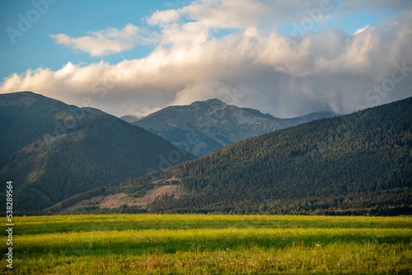 Obraz landscape with mountains and clouds,  West Tatras