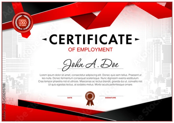 Obraz Certificate template. Reward or honor blank for official documents.